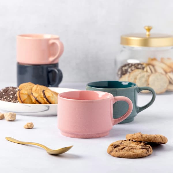 Thyme & Table Reactive Mix of Colors Stacking Mugs 4-Pack deal